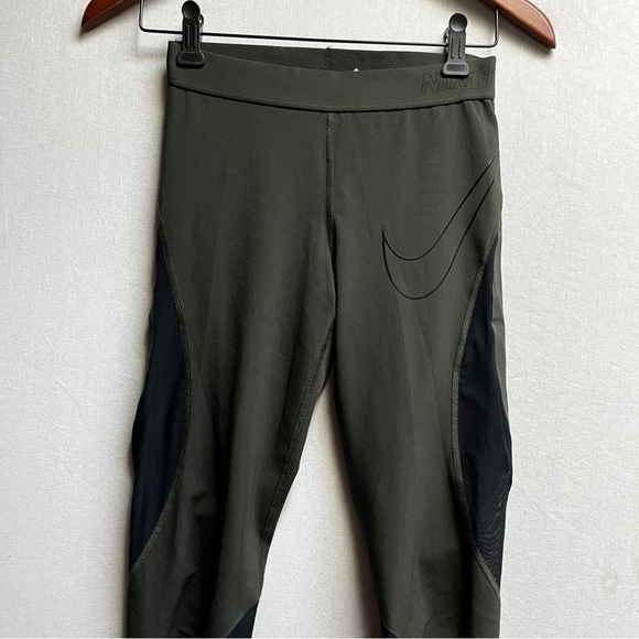 Nike Pro Olive and Black Athletic Mesh Legging Pants Sz S - Picture 5 of 13